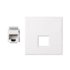 SIMON - Placa V&D plana SG SIMON 500 CIMA con 1 conector 6UTP blanco