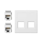 SIMON - Placa V&D plana SG SIMON 500 CIMA con 2 conectores 6UTP blanco