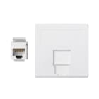 SIMON - Placa V&D plana CG SIMON 500 CIMA conector 5EU blanco