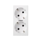 SIMON - Base enchufe SIMON 500 CIMA doble schuko por corte con LED blanco