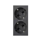 SIMON - Base enchufe SIMON 500 CIMA doble schuko por corte con LED grafito