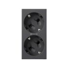 SIMON - Base enchufe SIMON 500 CIMA doble schuko por tornillo con LED grafito