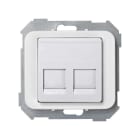 SIMON - Tapa informática universal SIMON 75 con 2 conectores blanco