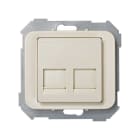 SIMON - Tapa informática universal SIMON 75 con 2 conectores marfil