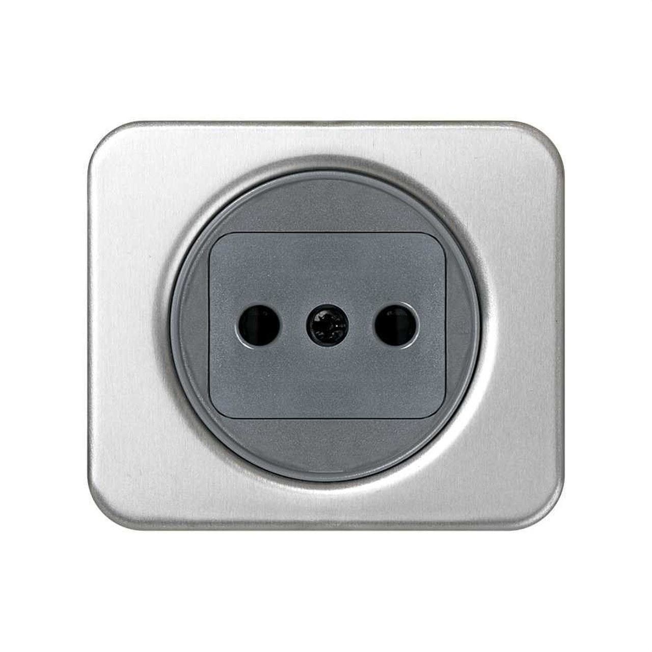 SIMON - Tapa enchufe SIMON 75 2P seguridad aluminio