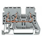 WAGO - Borna de paso para 3 conductores;2,5 mm²;Soportes de marcaje laterales;gris