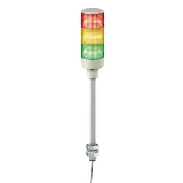 Schneider Electric - Baliza monolítica XVG, Ø60mm, rojo naranja verde, LED integrado, con zumbador, montaje en tubo de aluminio, IP23, 24V AC / DC