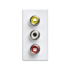 SIMON - Conector SIMON 27 PLAY con tapa audio y vídeo estrecho blanco