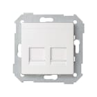 SIMON - Tapa informática universal SIMON 82 con 2 conectores RJ45 blanco nieve