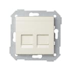 SIMON - Tapa informática universal SIMON 82 con 2 conectores RJ45 marfil