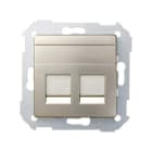 SIMON - Tapa informática universal SIMON 82 con 2 conectores RJ45 cava mate
