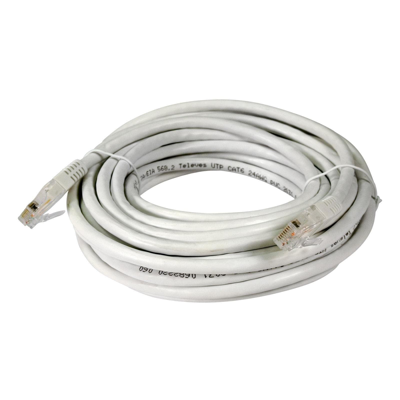 TELEVES - Cable de red Ethernet U/UTP Cat 6 PVC, blanco