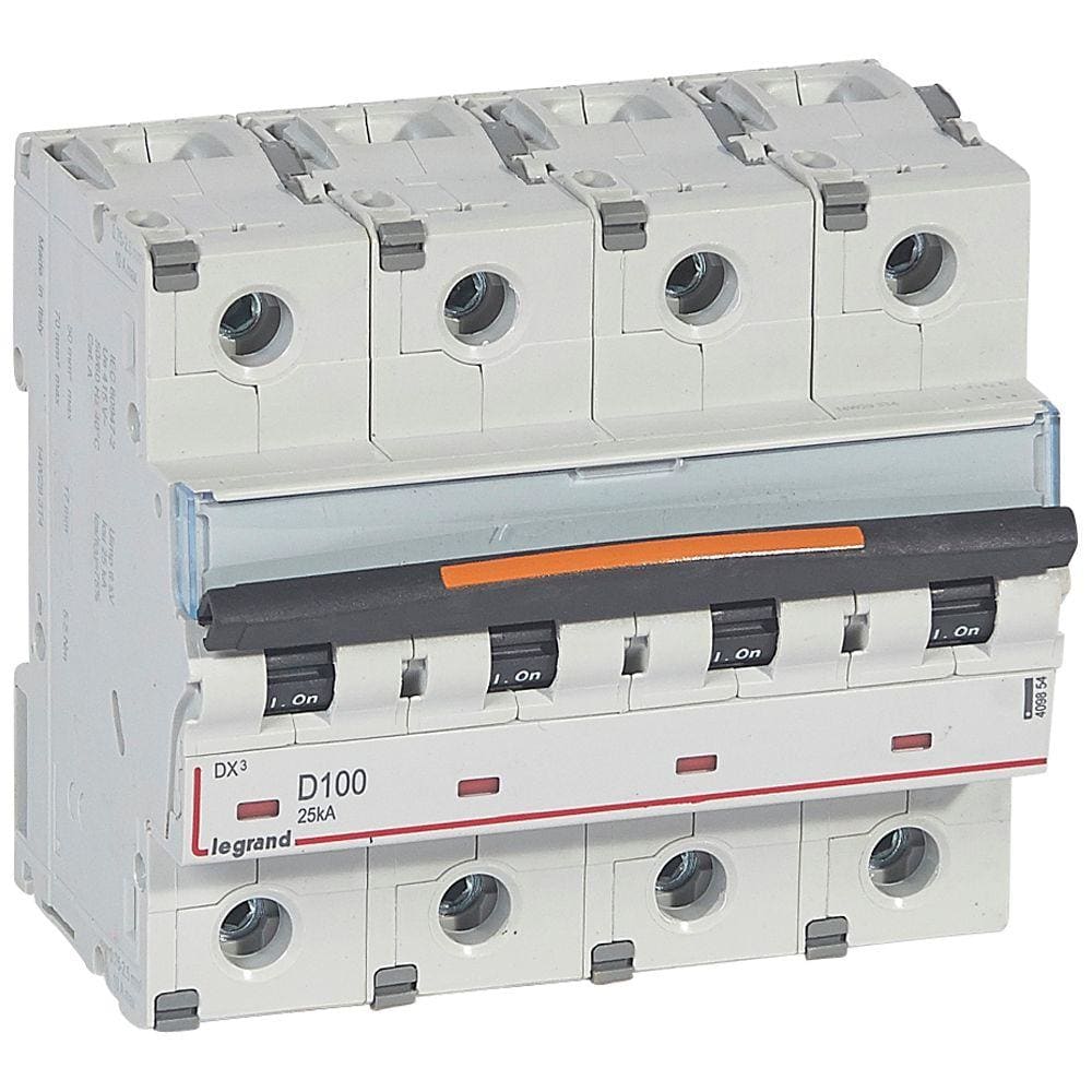 LEGRAND - Magnetotérmico DX³ 25kA - 4P - 400V~ - 100A - curva D
