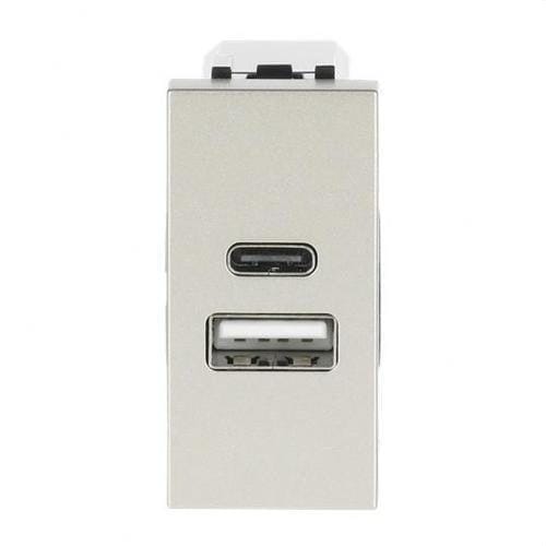 ABB - Cargador USB-A+C 15W 1 módulo cava