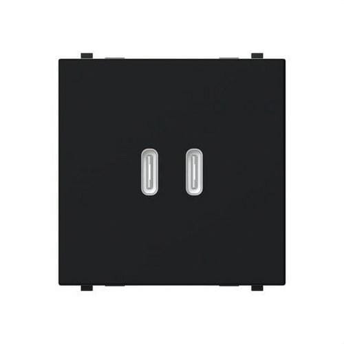 ABB - Cargador USB-C+C 30W con 2 módulos negro mate