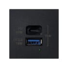 SIMON - Cargador USB tipo A+C 65W con Power Delivery y Quickcharge 2 elementos K45 negro