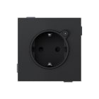 SIMON - Base de enchufe Schuko LOLA 16A 250 V~ con sistema de embornamiento a tornillo negro mate Simon 360
