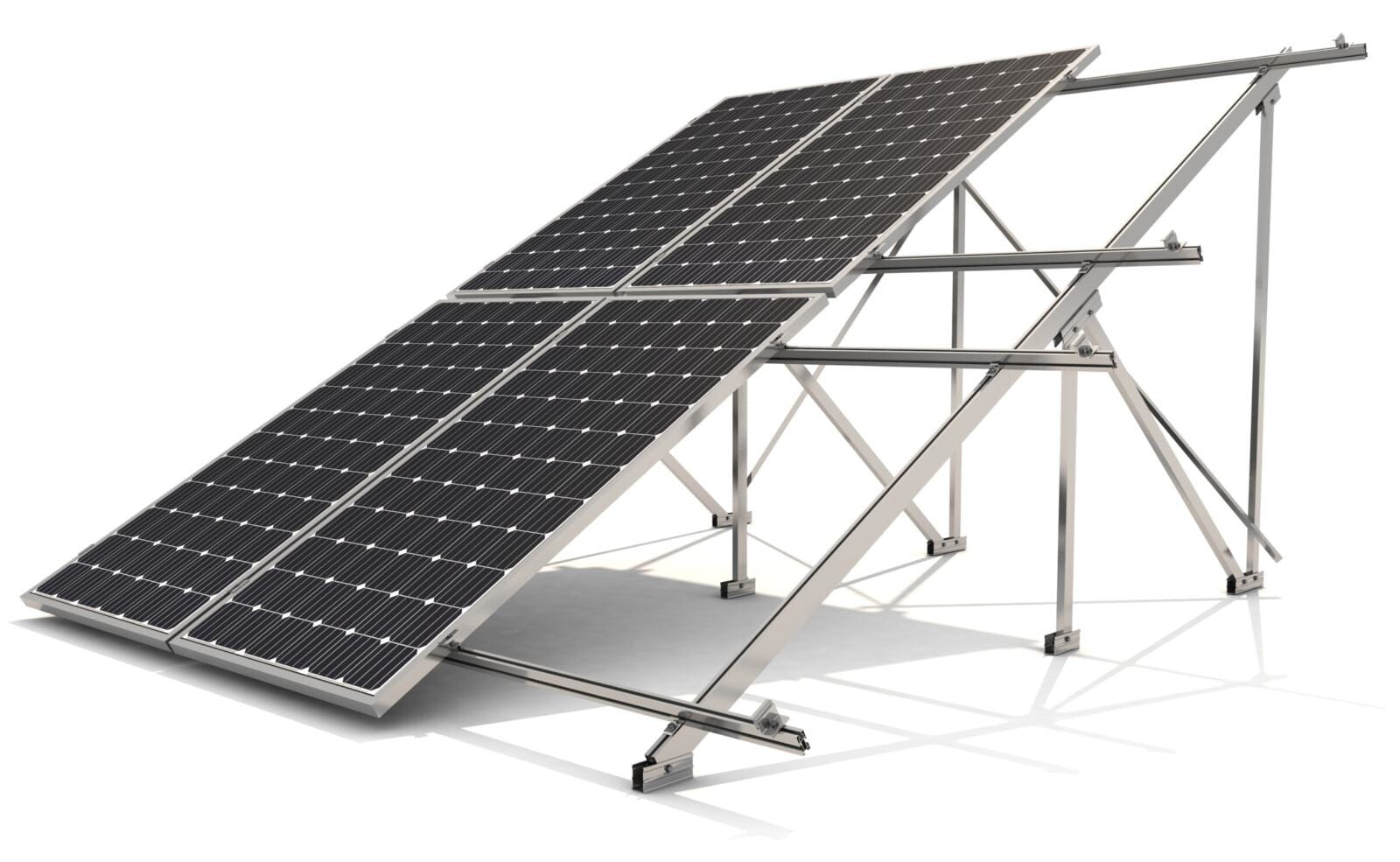 SUNFER - 42V2-15-C Soporte inclinado abierto para cubierta plana, 2 filas en vertical