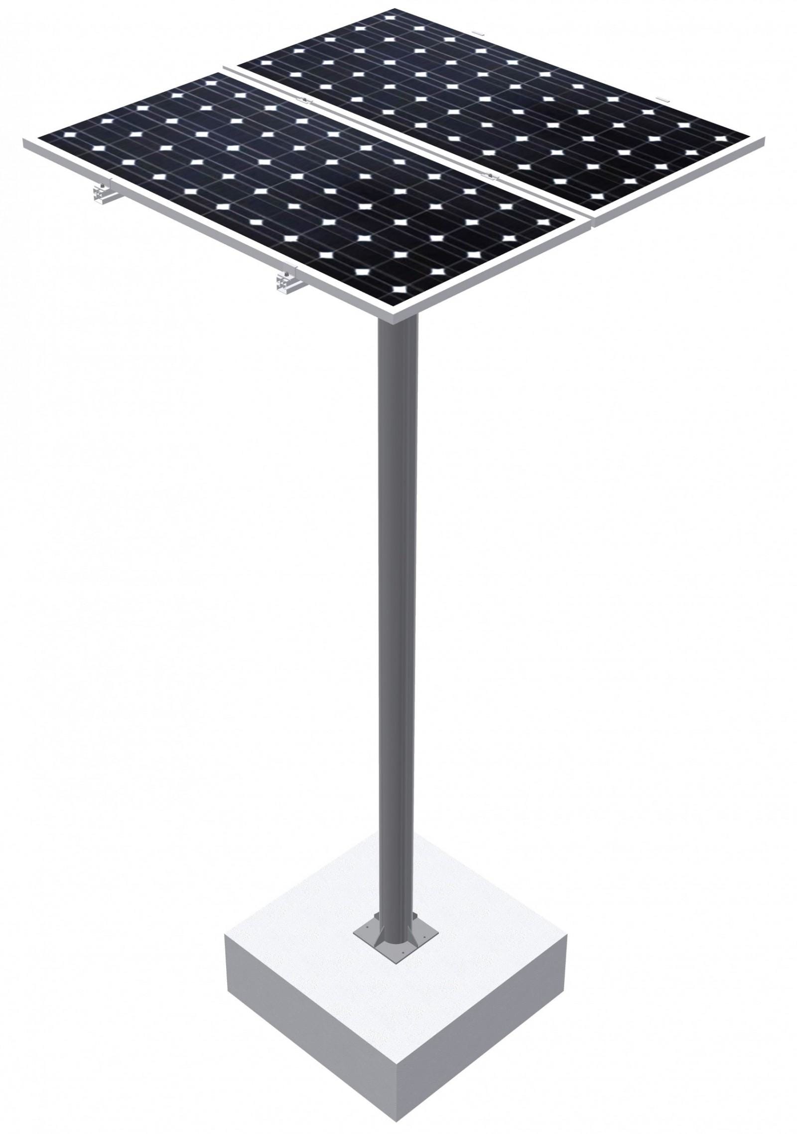 SUNFER - 18H1-C Soporte inclinado con poste, horizontal. h=3m