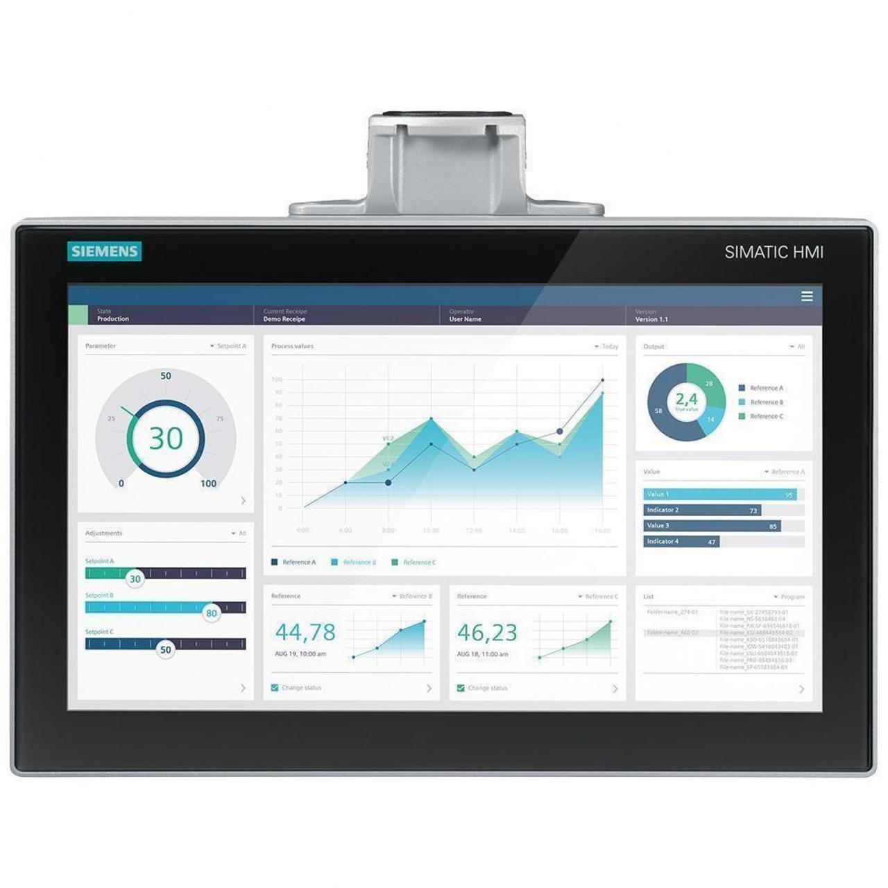 SIEMENS - SIMATIC HMI MTP1500 PRO, PARA BRAZO SOPORTE (NO AMPLIABLE, BRIDA ARRIBA), PANTALLA TFT PANORÁMICA DE