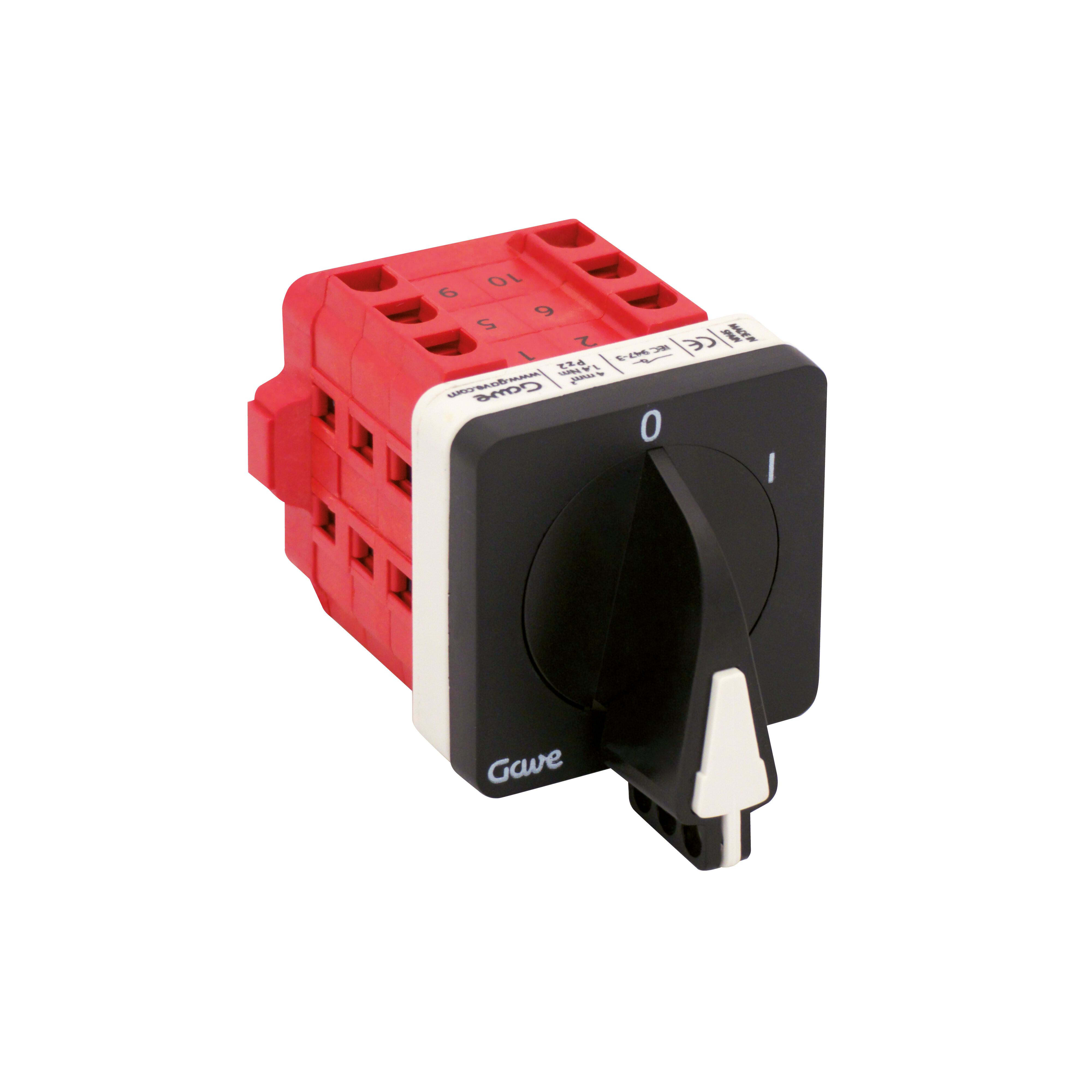 GAVE - INTERRUPTOR 4P 25A.D0 ENCLAVABLECANDADO GRIS/NEGRO