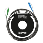 TELEVES - Fibra de lanzamiento para medición OTDR, blindada monomodo (SM) SC/APC-SC/UPC, 150m