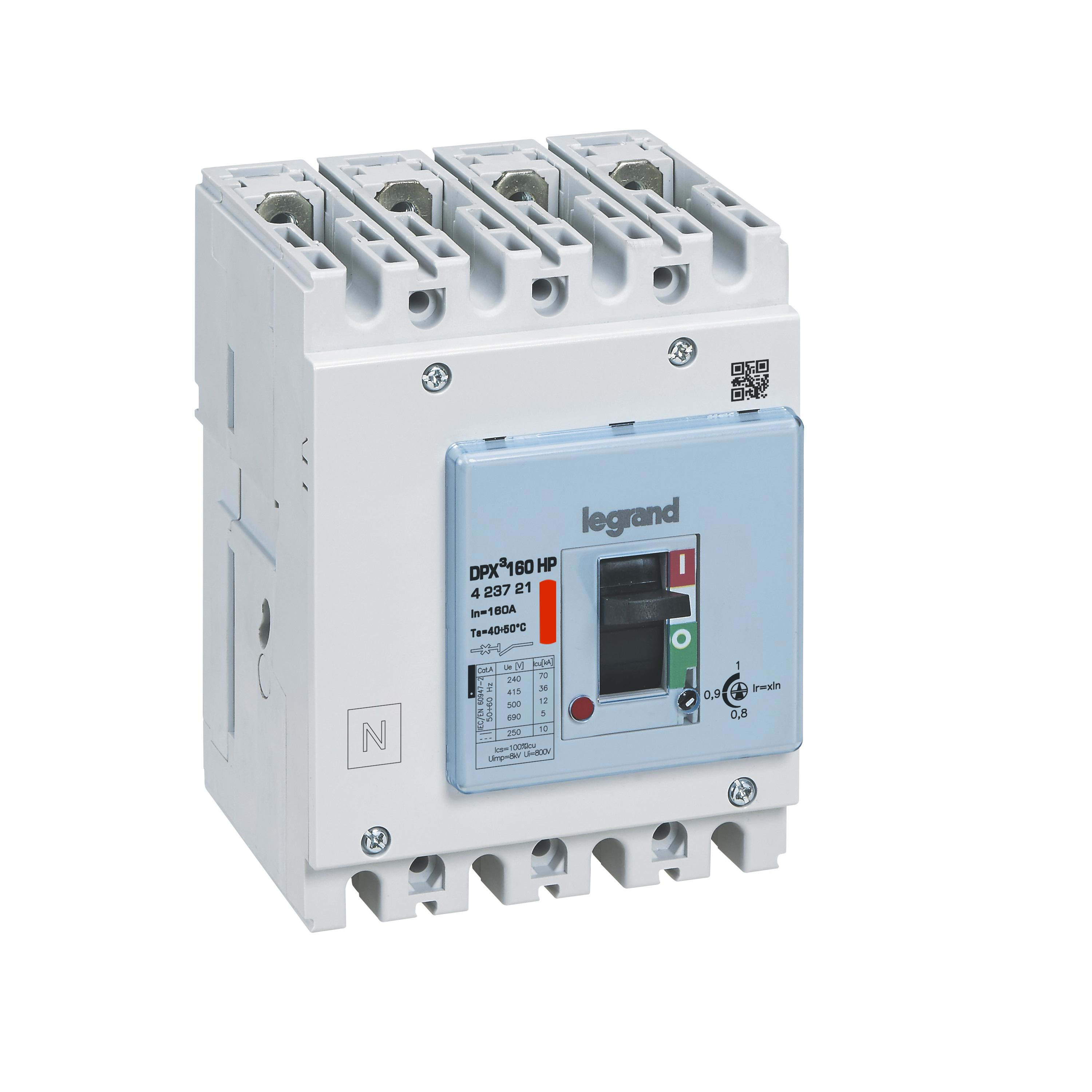 LEGRAND - Interruptor de caja moldeada DPX³ 160 HP - magnetotérmico - 4P - 36kA - 160A