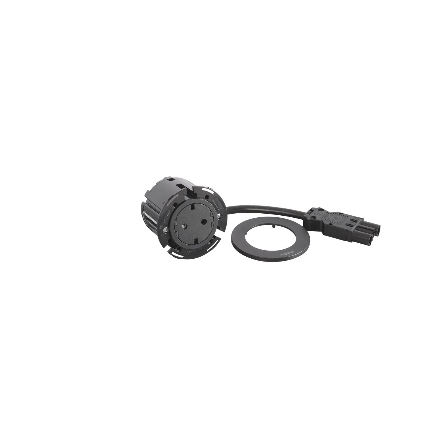 LEGRAND - Incara Disq60 - 2P+T para empotrar, 60mm. Cable 0,5m Wieland . Negro