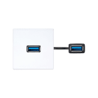 SIMON - Latiguillo USB 3.0 tipo A hembra-hembra con placa embellecedora blanco Simon K45