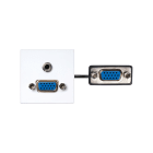 SIMON - Latiguillo VGA + Minijack hembra-hembra con placa embellecedora blanco Simon K45