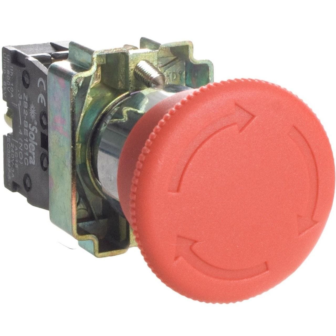 SOLERA - Pulsador seta rojo+cámara portacontactos protección
