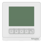 Schneider Electric - Termostato, SpaceLogic, FCU, Encendido/Apagado, Protocolo, 3 Velocidades + Automático, Deluxe, 240V, LCD, Blanco