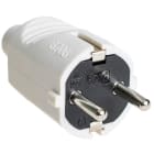 SOLERA - Clavija 2P+T 16A 250V PVC con doble sistema a tierra, sujetacables abatible para fácil embornamiento blanco