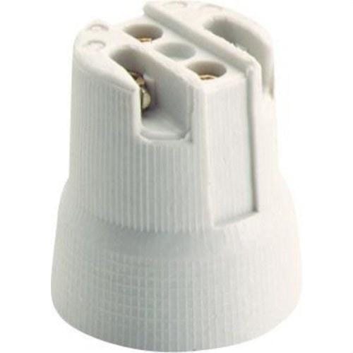 SOLERA - Portalámparas E-27 de porcelana 4A 250V protección contra choques eléctricos sin soporte