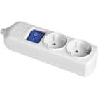 SOLERA - Base 2 tomas bipolar 16A 250V blanco con obturador+interruptor