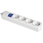 SOLERA - Base 4 tomas bipolar 16A 250V blanco con obturador+interruptor