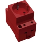 SOLERA - Base TT lateral 16A 250V para perfil simétrico rojo