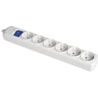 SOLERA - Base 6 tomas bipolar 16A 250V blanco con obturador+interruptor