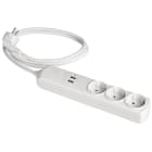 SOLERA - Base 3 tomas con prolongador 1,5m con 2 tomas USB