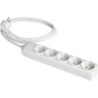 SOLERA - Prolongador 5 tomas bipolar 16A 250V blanco con obturador