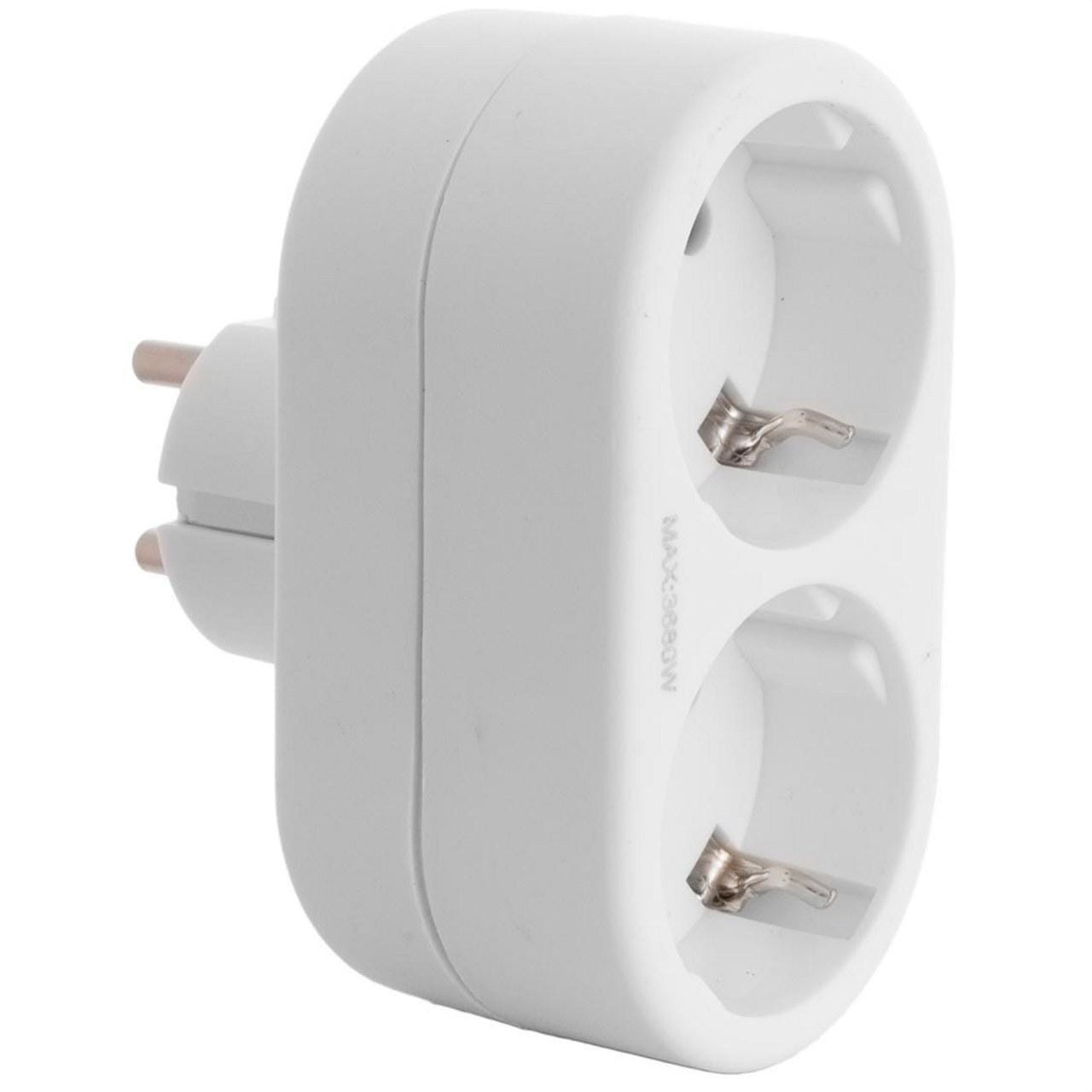 SOLERA - Adaptador bipolar 2 tomas TT laterales 16A 3680W blanco