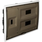 SOLERA - Caja de distribución de empotrar de 24 elementos + 4 precintables 400x320x72mm marco blanco y puerta fumé