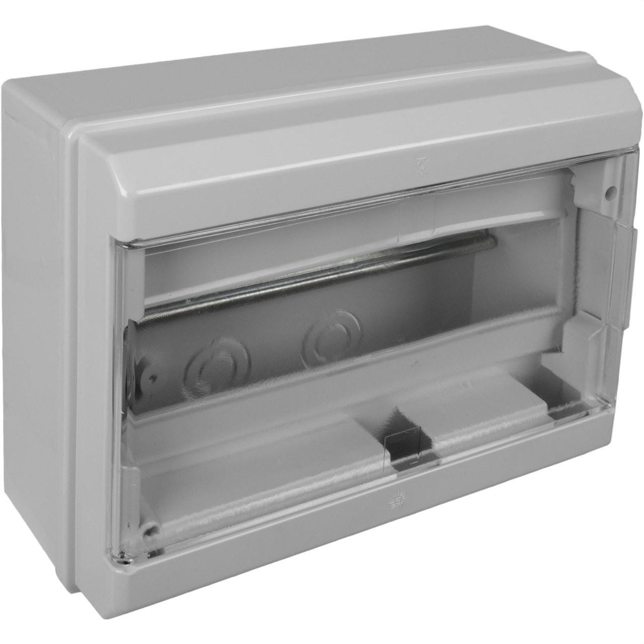 SOLERA - Caja distribución 240x192x68mm 12 elementos gris puerta transparente