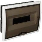 SOLERA - Caja de distribución de empotrar de 12 elementos 277x220x72mm marco blanco y puerta fumé