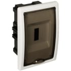 SOLERA - Caja de distribución de empotrar de 4 elementos 125x195x72mm marco blanco y puerta fume