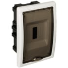 SOLERA - Caja de distribución de empotrar de 4 elementos 125x195x72mm precintable marco blanco y puerta fumé