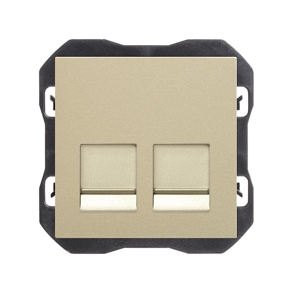 SIMON - Tapa RJ45 SERIE SIMON 270 - EMPOTRAR doble sin conector cava