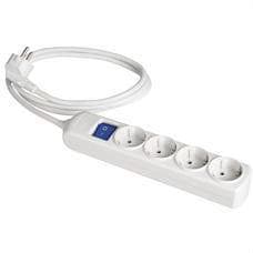 SOLERA - Prolongador 4 tomas bipolar 16A 250V con obturador+interruptor