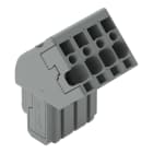 WAGO - Con. hembra de 1 cond., en ángulo;CAGE CLAMP®;4 mm²;gris
