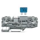 WAGO - Borna portafusibles para 2 conductores;para fusibles planos tipo automóvil;con posibilidad de prueba;gris